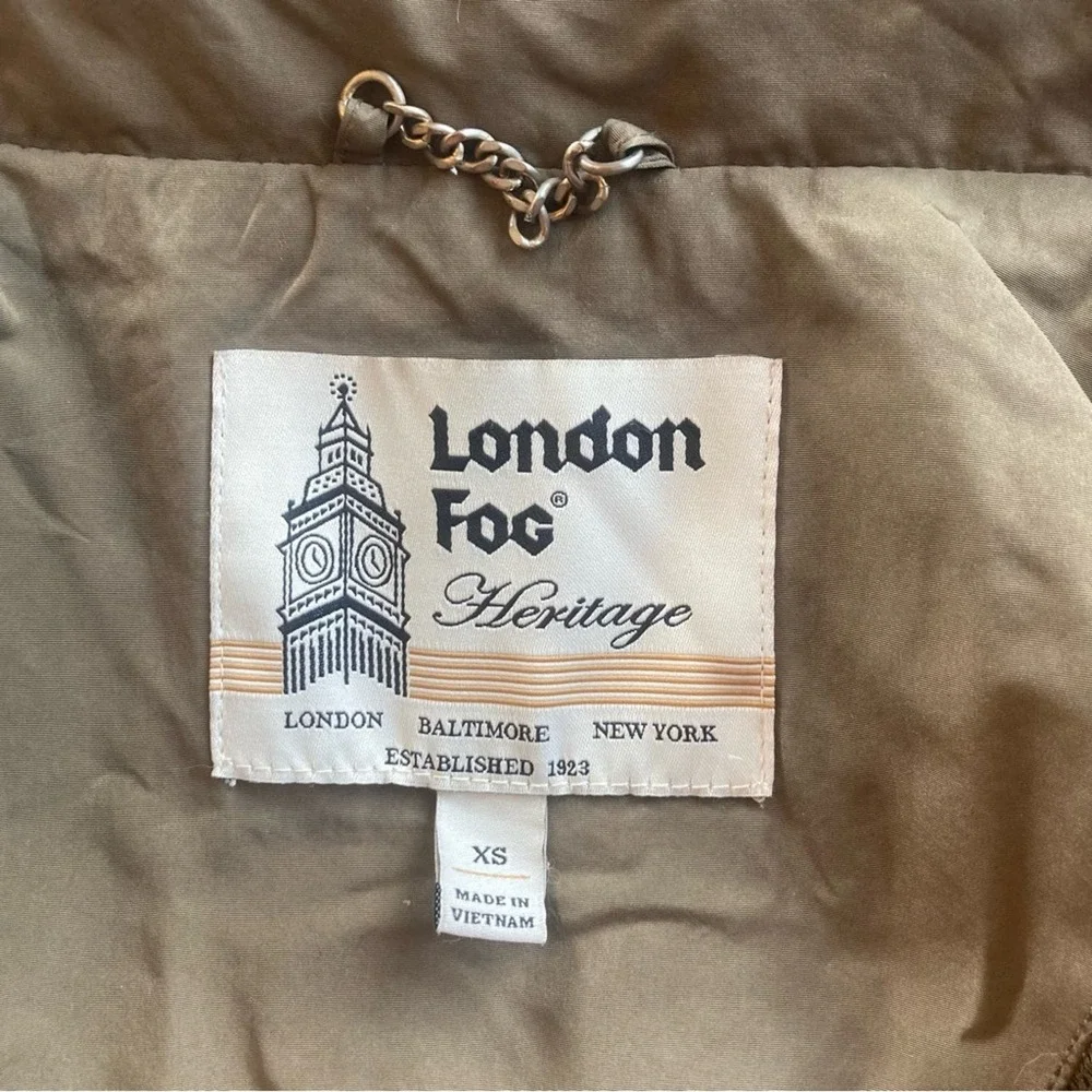 London Fog Heritage Green Utility jacket with Packable Hood Size XS - Picture 3 of 3